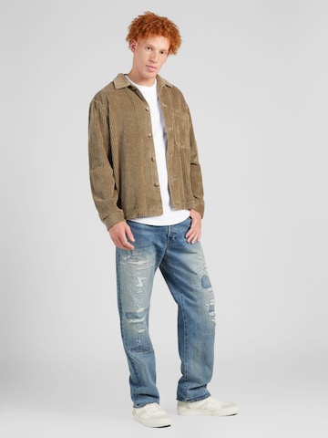 SELECTED HOMME جينز مضبوط قميص بلون أخضر