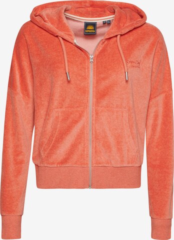 Superdry Sweatvest in Oranje: voorkant