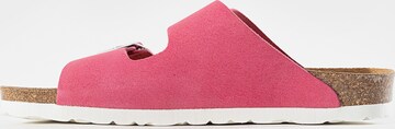 Bayton Mules 'Vegan' in Pink: front