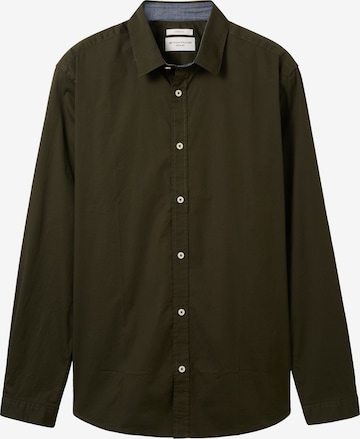 TOM TAILOR Button Up Shirt in Green: front