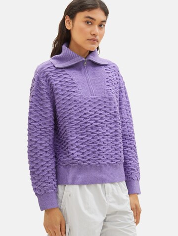 TOM TAILOR DENIM Sweater in Purple: front