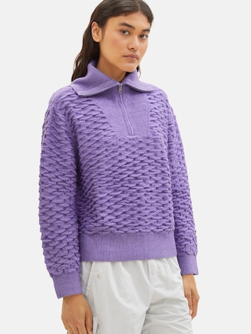 Pull-over TOM TAILOR DENIM en violet : devant