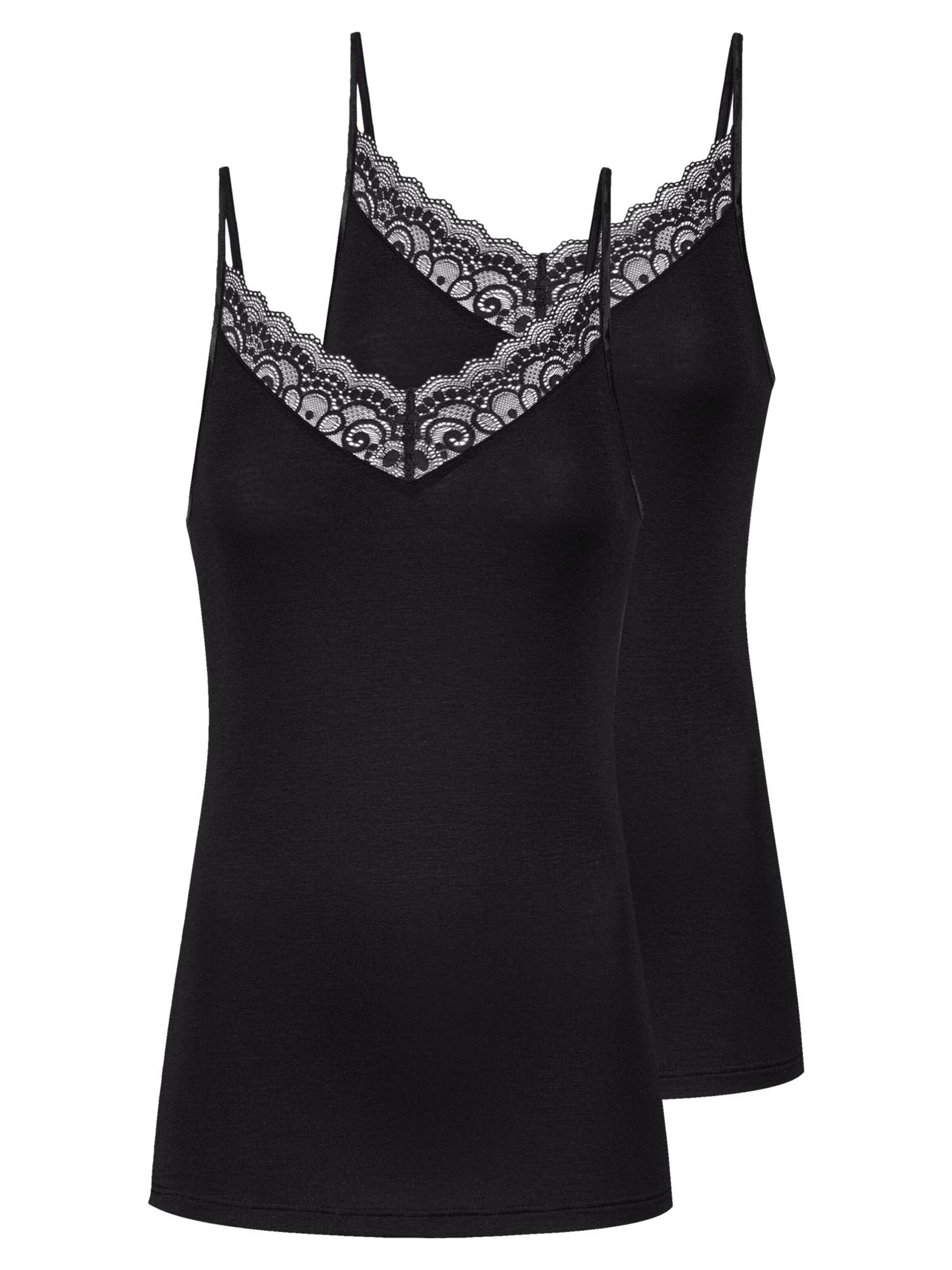 Mey Undershirt 'Amour' in Black: front
