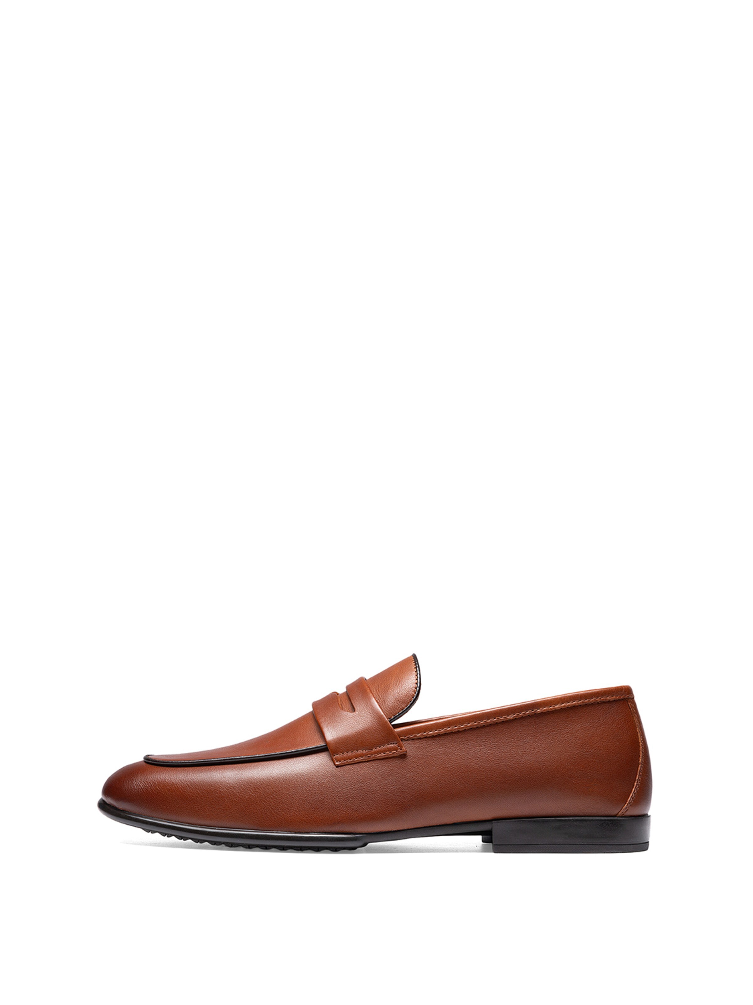 Bruno Marc Instappers 'Bruno Marc Herren Echtleder Loafer – Elegante Slip-On Business Schuhe für Anzug & Büro' in Bruin
