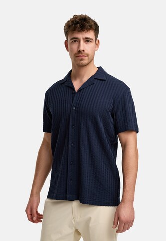 INDICODE JEANS Regular fit Overhemd 'Crepe' in Blauw: voorkant