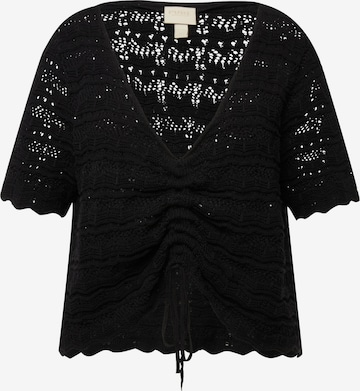 Pull-over Ulla Popken en noir : devant