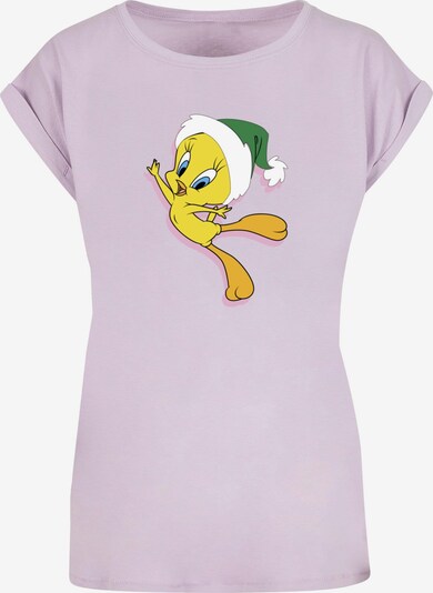 ABSOLUTE CULT T-shirt 'Looney Tunes - Tweety Christmas Hat' en jaune / vert / lavande / blanc, Vue avec produit