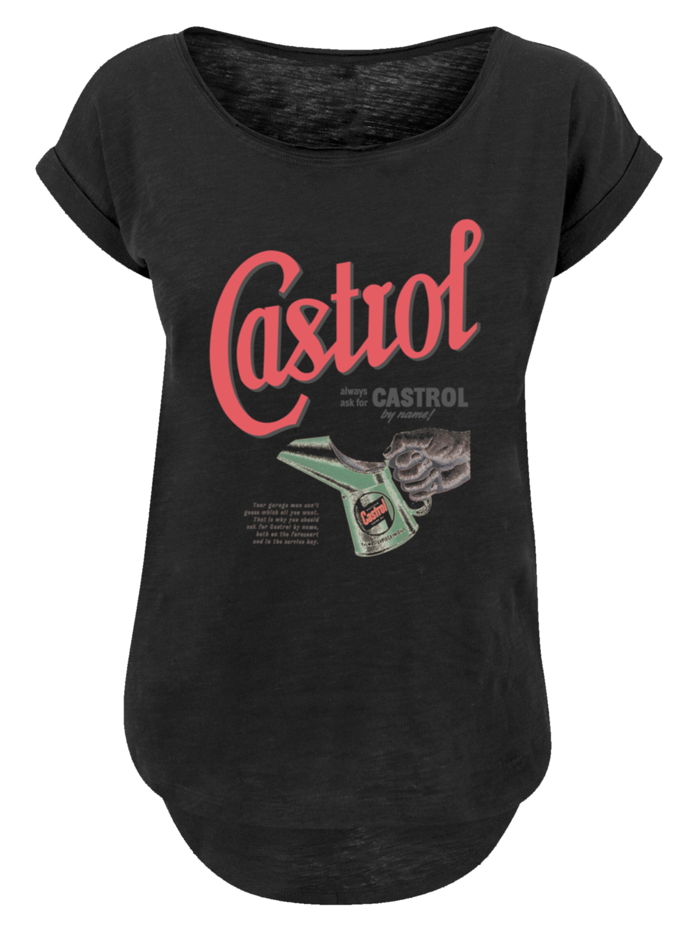 F4NT4STIC Shirt 'Castrol By Name' in Zwart: voorkant