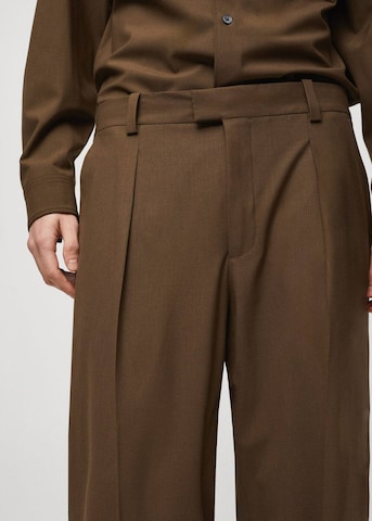 MANGO MAN Regular Pleated Pants 'panarea' in Brown