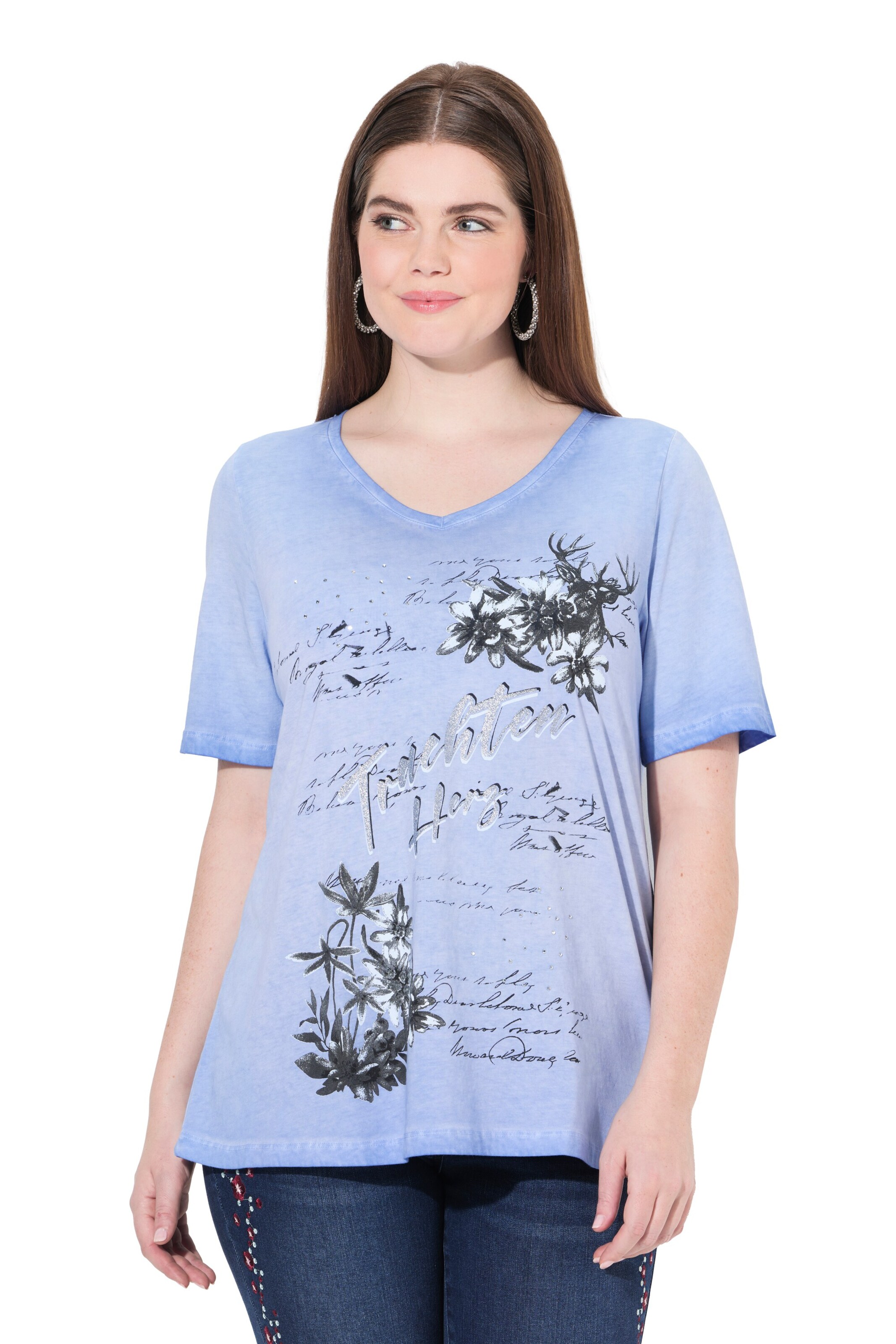 Ulla Popken Shirt in Blauw: voorkant