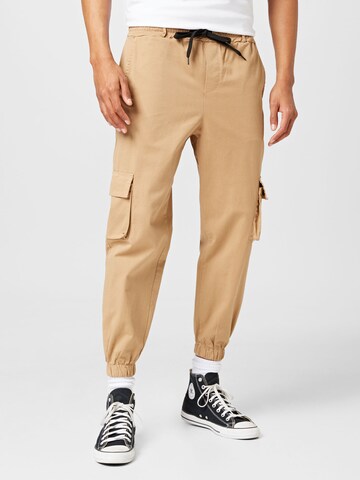 Effilé Pantalon cargo 'Pino' Hailys Men en beige : devant