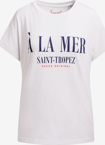Soccx Rundhalsshirt mit Label Print in Weiß: Vorderseite