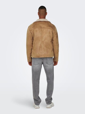 Only & Sons Between-season jacket 'ONSROYCE' in Brown