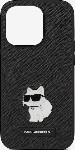 Karl Lagerfeld - Funda para smartphone 'Ikon Choupette iPhone 16 Pro Max' en negro: frente