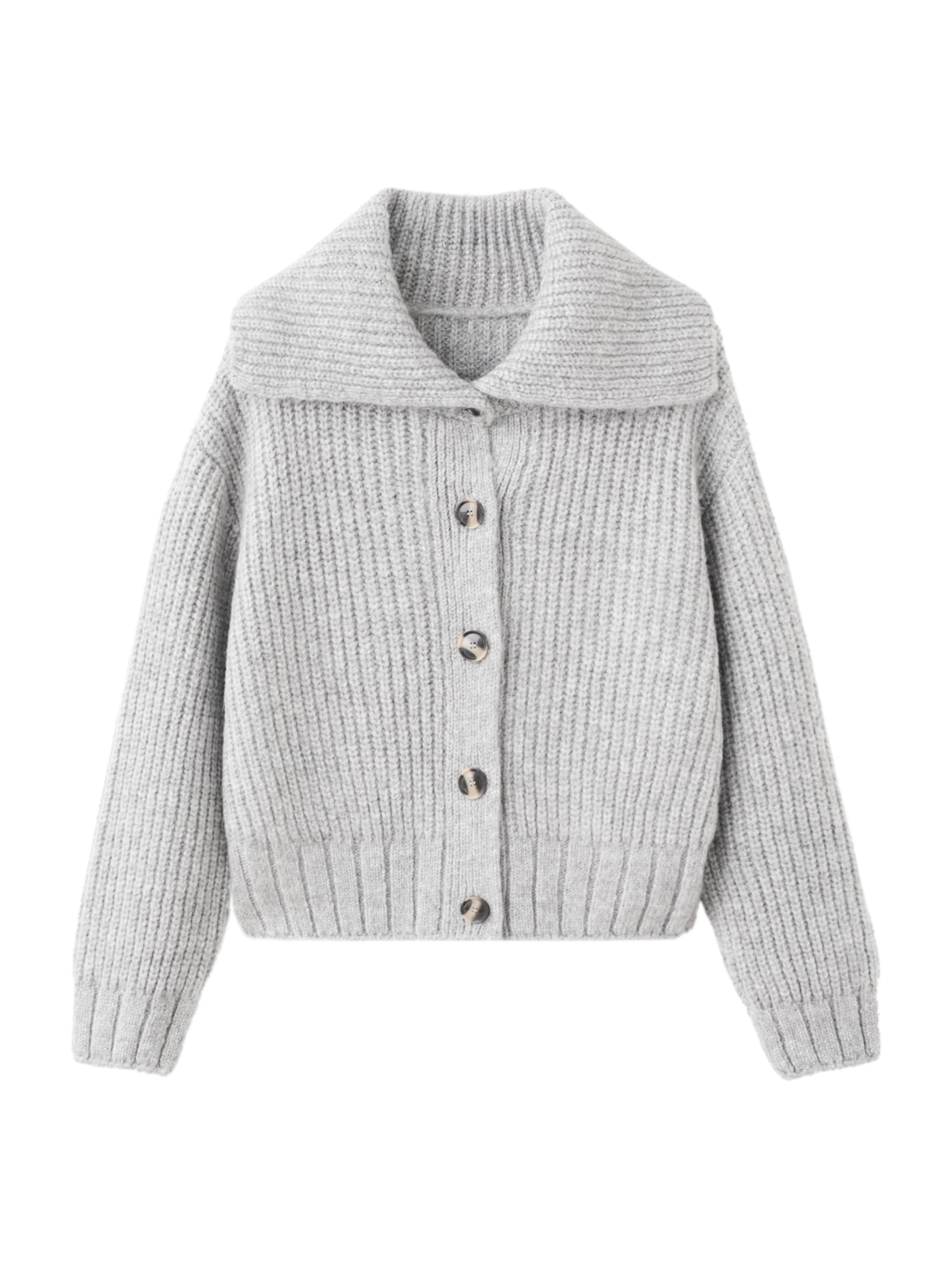 MANGO Gebreid vest 'ESTI' in Grijs: voorkant