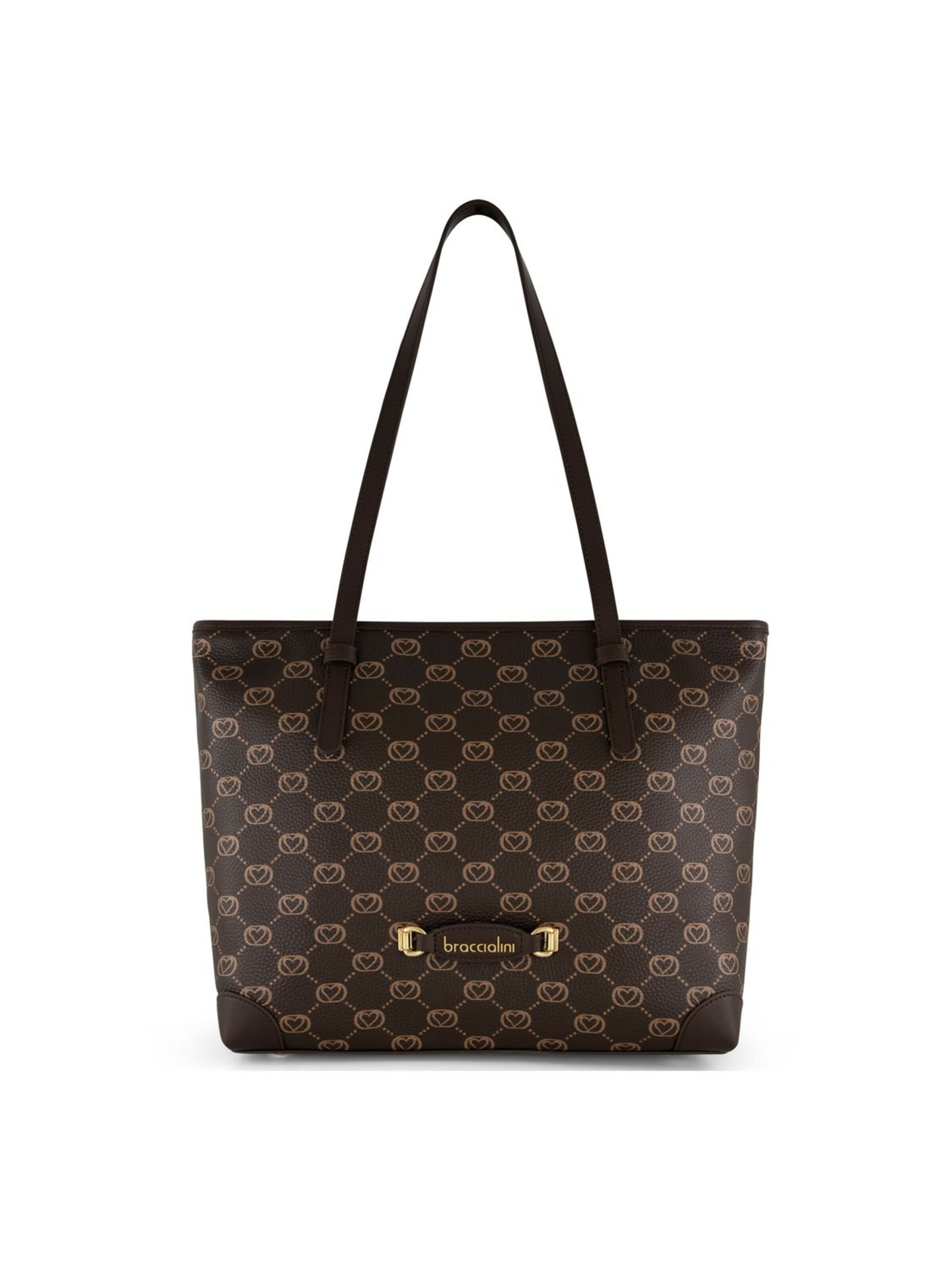 Shopper 'Monogram' di Braccialini in marrone: frontale