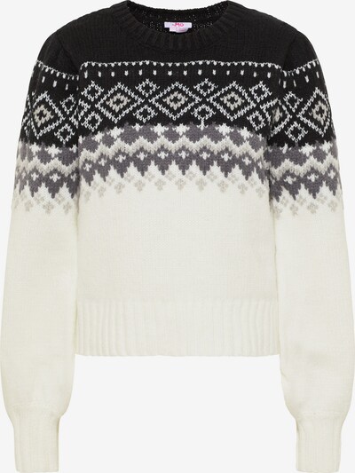 MYMO Pull-over en gris clair / gris foncé / noir / blanc, Vue avec produit