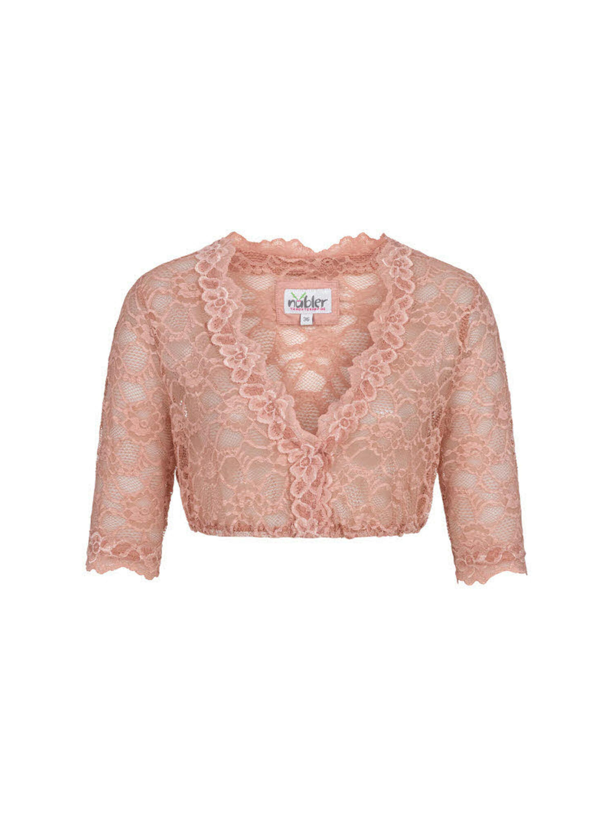 Trachtenhof Nübler Trachtenbluse 'Dirndlbluse 3/4 Arm Laura'‌ in Pink: Vorderseite
