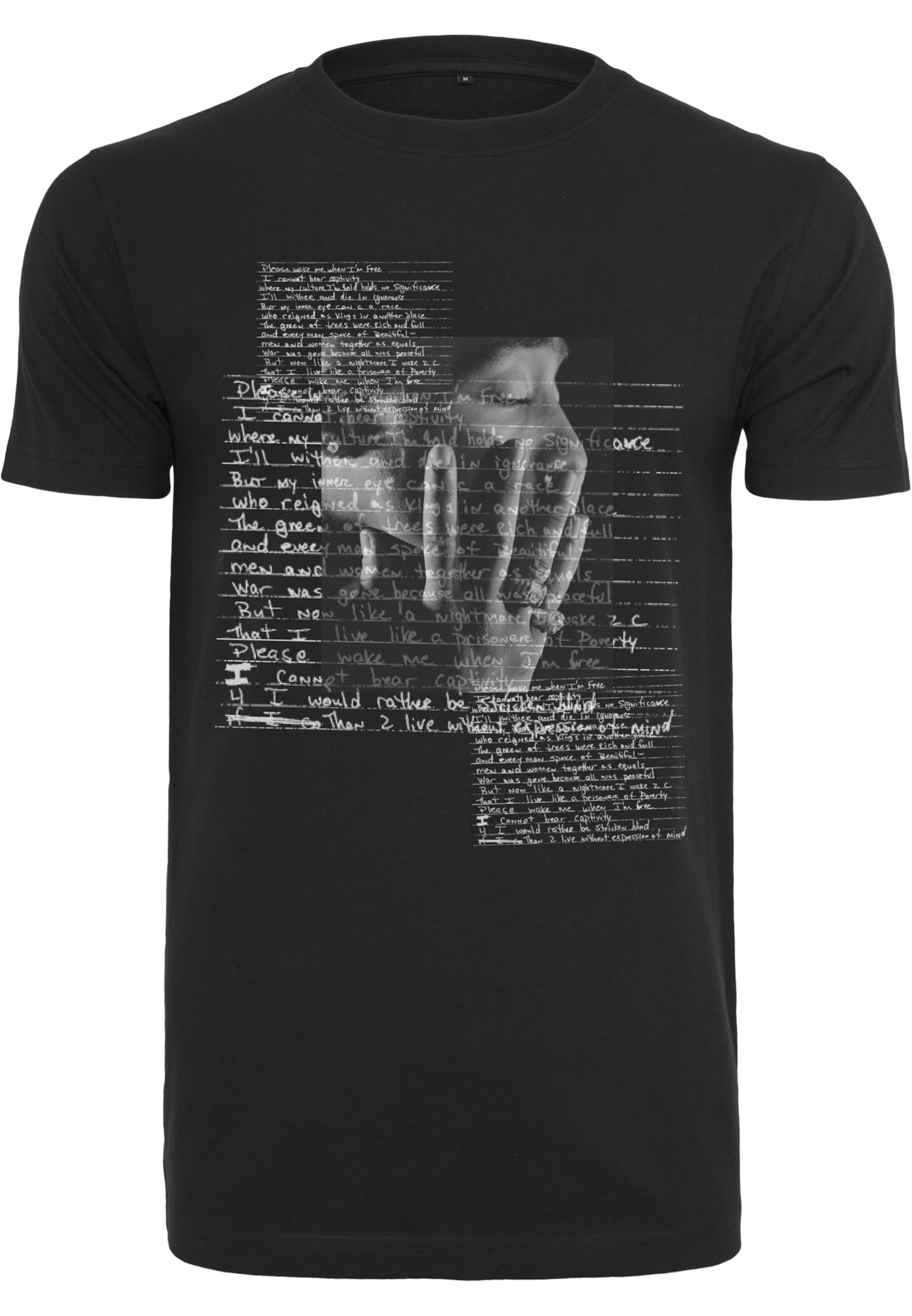 Mister Tee Shirt ' Tupac Lyrics' in Zwart: voorkant