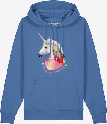 Sweat-shirt ' Flash, the unicorn ' Watapparel en bleu : devant