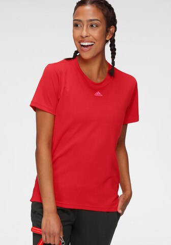 ADIDAS SPORTSWEAR - Skinny Camiseta funcional en rojo: frente