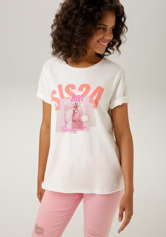 Aniston CASUAL T-Shirt in Weiß: predná strana