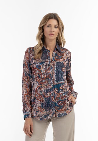 Camicia da donna di Usha in blu: frontale