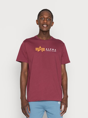 ALPHA INDUSTRIES Majica | rdeča barva: sprednja stran