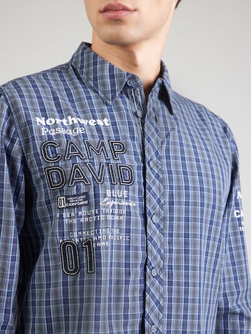 CAMP DAVID Regular fit Button Up Shirt in Blue