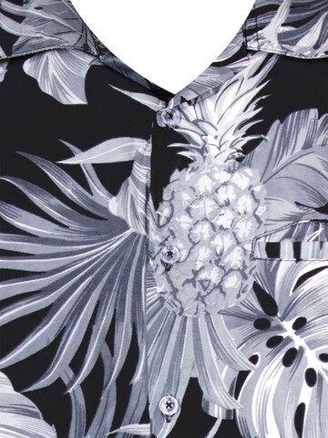 King Kameha Shirt 'Pineapple Leaves' in Grey