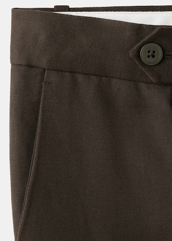MANGO MAN Slim fit Pleated Pants 'Gonzalo' in Brown