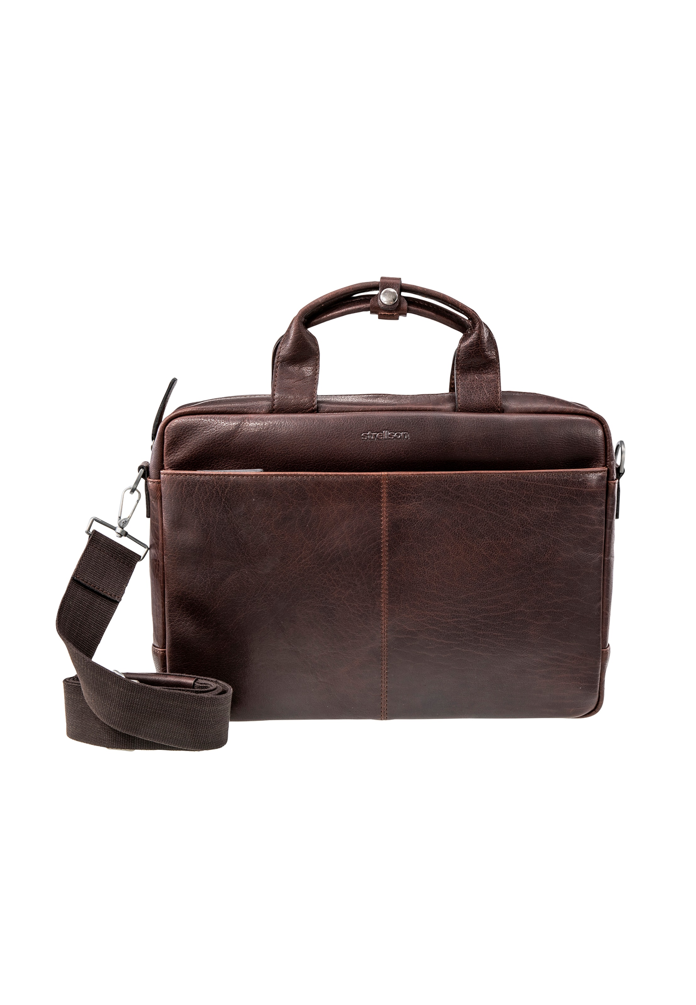 STRELLSON - Pasta 'Abbey Charles' em castanho: frente