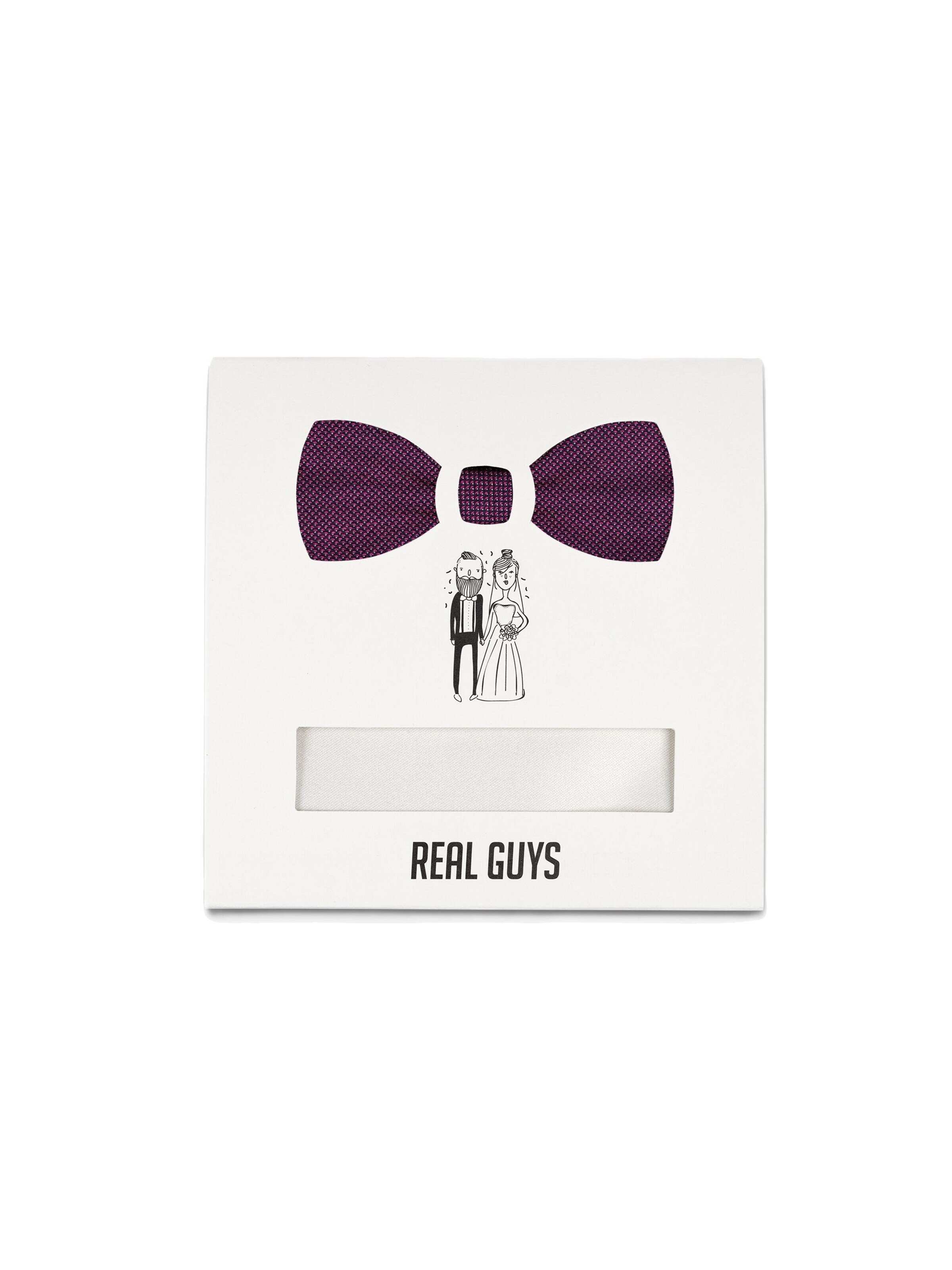 Real Guys Set Fliege '14166FSET' mit Einstecktuch in Pink: Vorderseite