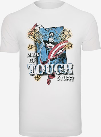 F4NT4STIC Shirt 'Marvel Captain America Made Of Tough Stuff' in Wit: voorkant