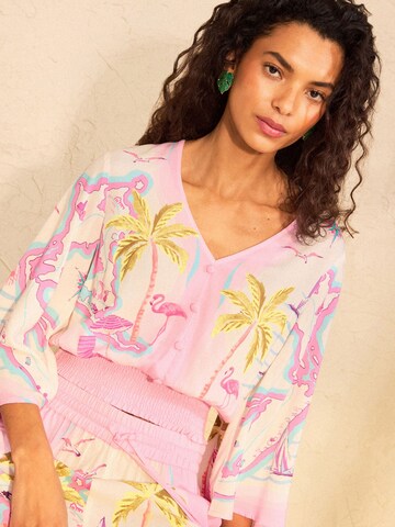 love & roses Blouse in Pink