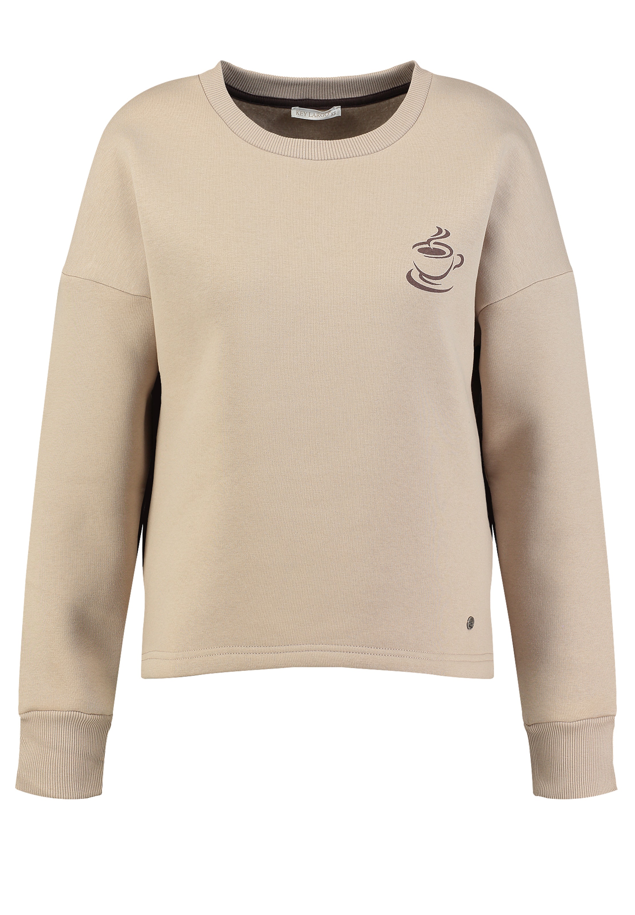 Sweat-shirt 'Espresso' Key Largo en beige : devant