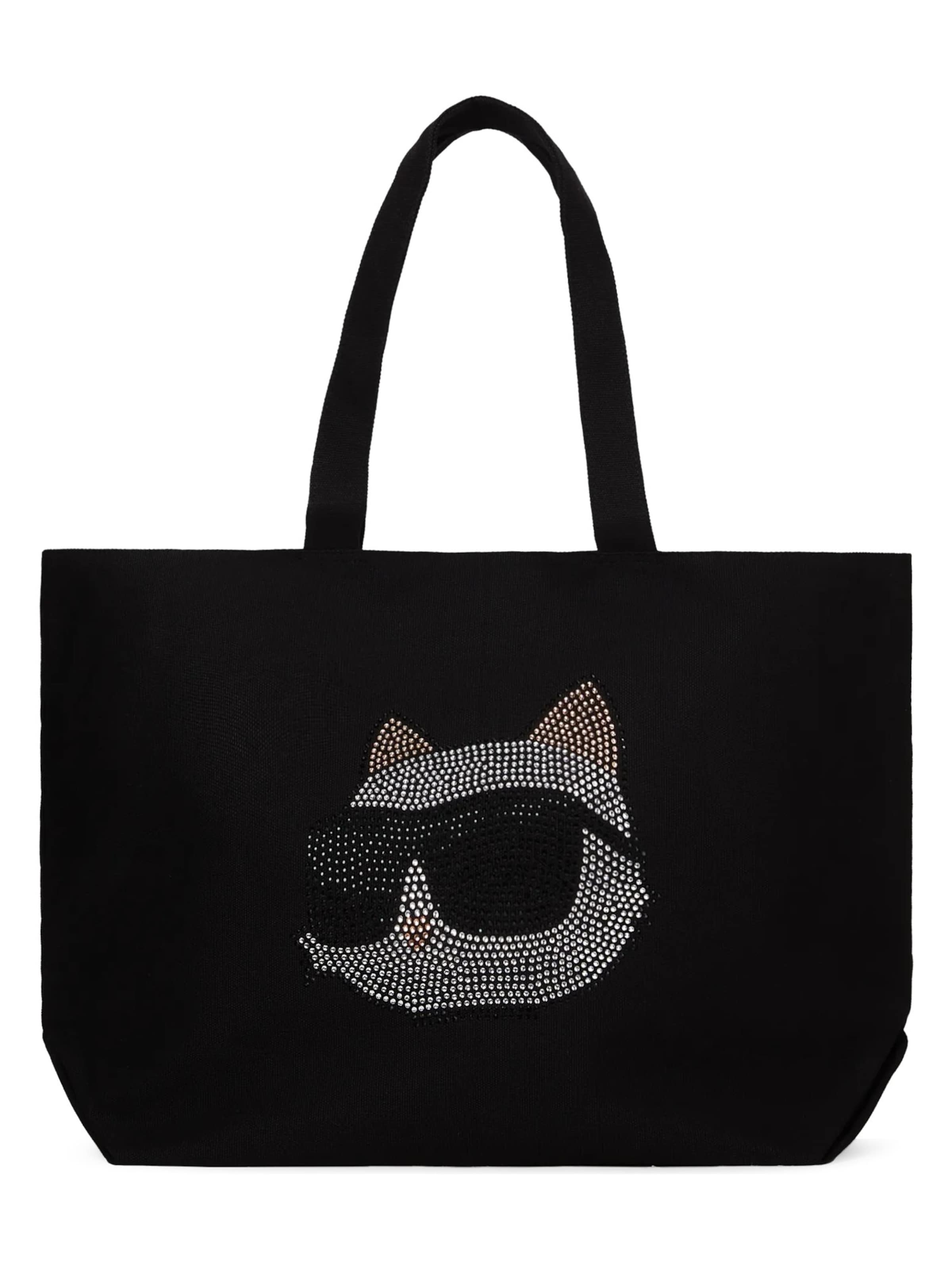 Karl Lagerfeld Shopper 'Ikon Choupette' in Schwarz: Vorderseite