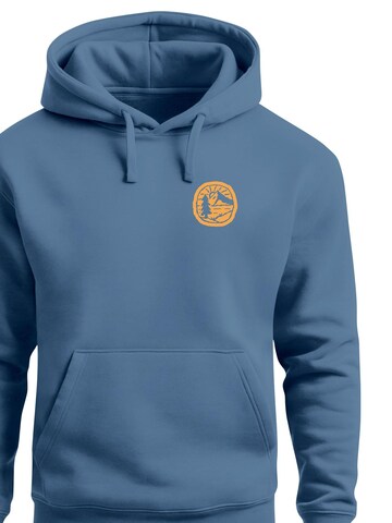 Neverless Sweatshirt 'Landschaft Badge' in Blau