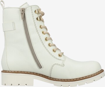 Rieker Lace-Up Ankle Boots in White