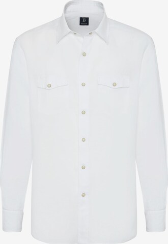 Coupe regular Chemise Boggi Milano en blanc : devant