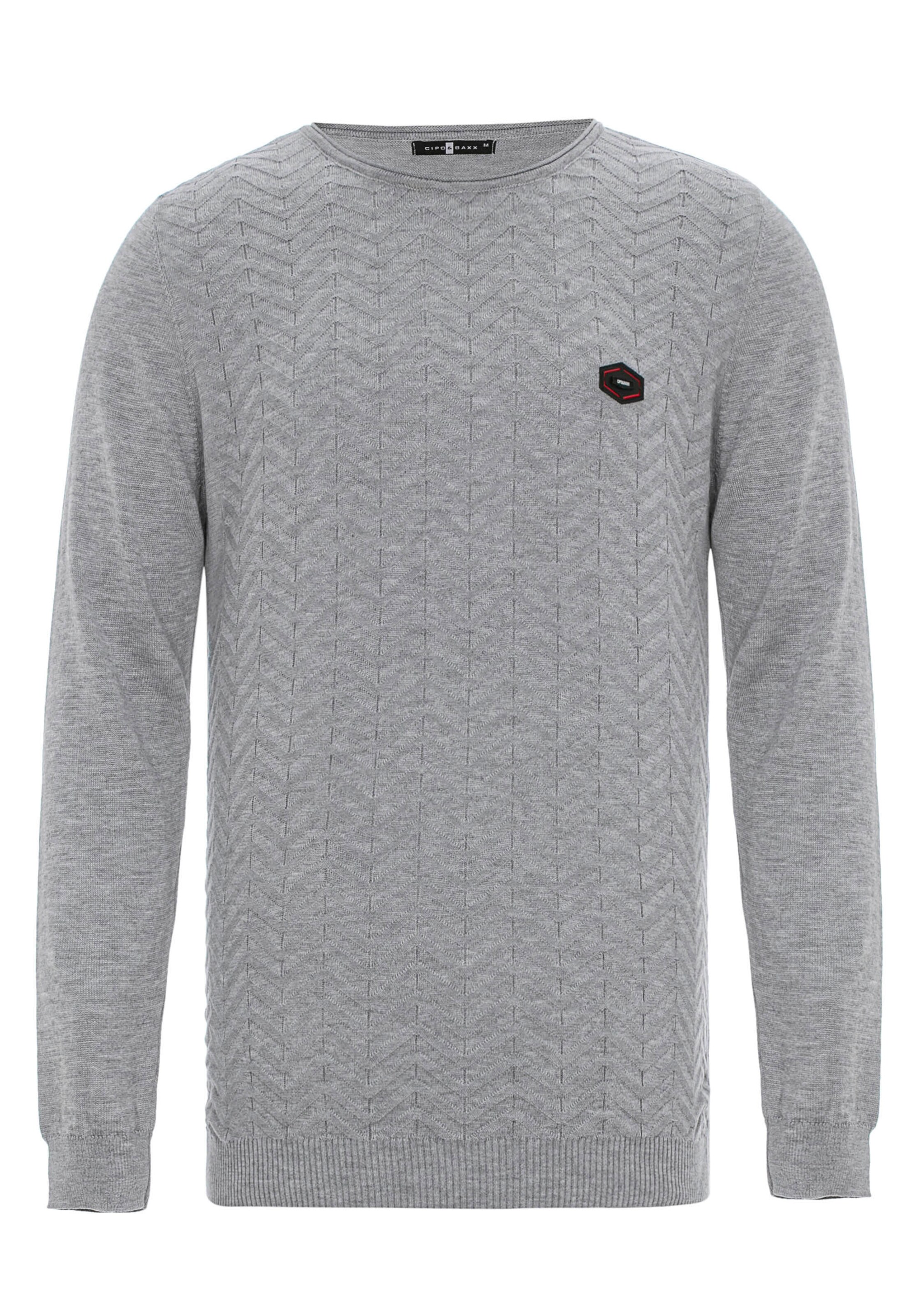 CIPO & BAXX Sweater in Grey: front