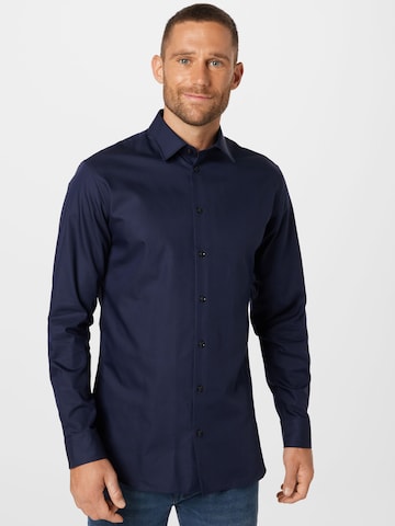 Coupe slim Chemise 'Ethan' SELECTED HOMME en bleu : devant