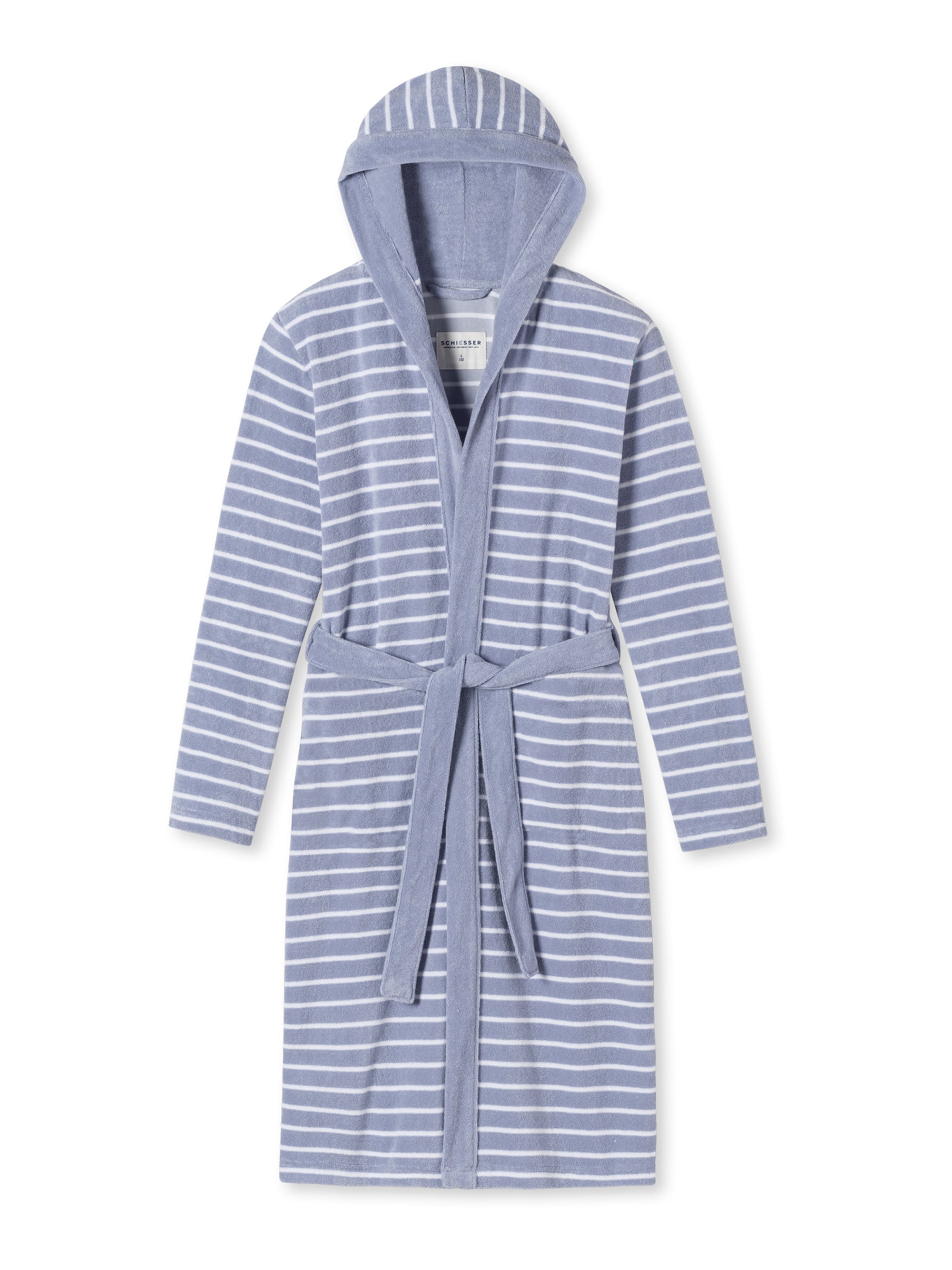 SCHIESSER Bademantel 'Feather Terry' in Blau: Vorderseite