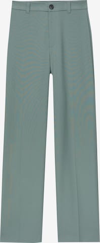 Pull&Bear Wide leg Pleated Pants in Green: front