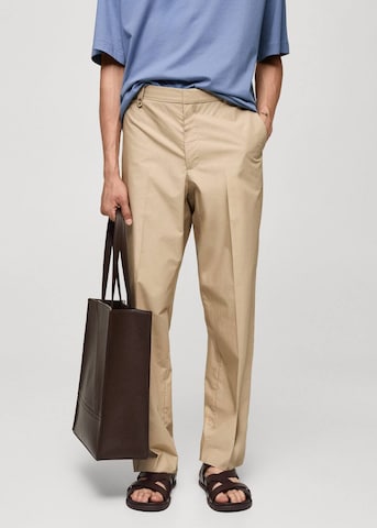MANGO MAN Loosefit Hose 'Davide' in Beige: Vorderseite