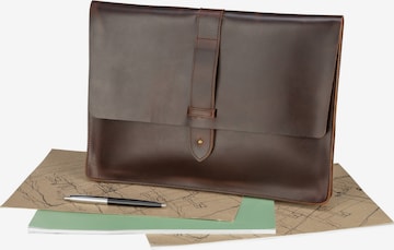 Buckle & Seam Laptoptas 'Aspen' in Bruin