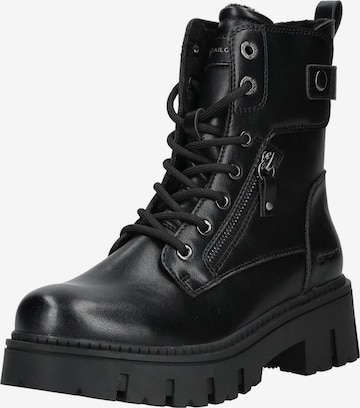 Bottines à lacets TOM TAILOR en noir : devant