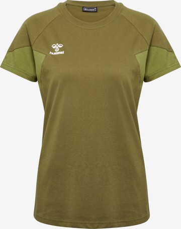 T-shirt fonctionnel Hummel en vert : devant