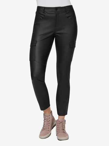 Skinny Pantalon cargo heine en noir : devant