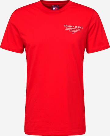 Tommy Jeans - Camiseta 'Essentials' en rojo: frente